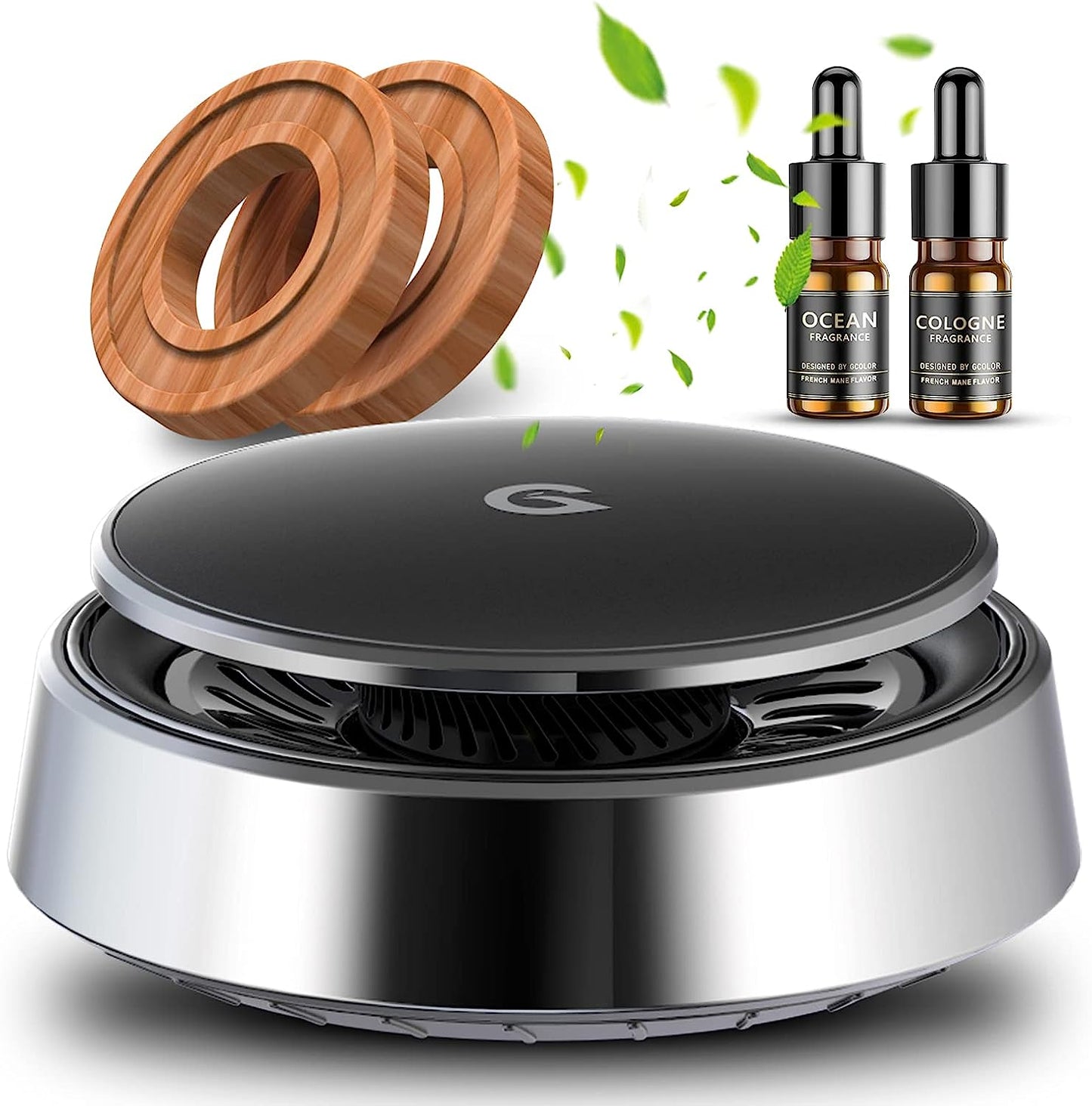 Car Air Fresheners Long Lasting Fragrant, Car Perfume Diffuser Essential Oil Diffuser 【Cologne, Marine】Zinc Alloy Material and 2 Fragrance Tablets and Perfume, for Car Office Home