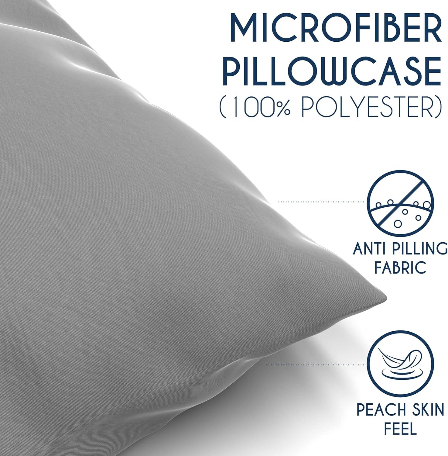 Body Pillow Case, Dark Grey - Microfiber Body Pillow Cover 20X54 - Body Pillow Pillowcase - Pillow Shams for Body Pillow - Comfortable Pillowcases Body Size