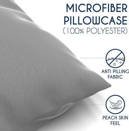 Body Pillow Case, Dark Grey - Microfiber Body Pillow Cover 20X54 - Body Pillow Pillowcase - Pillow Shams for Body Pillow - Comfortable Pillowcases Body Size