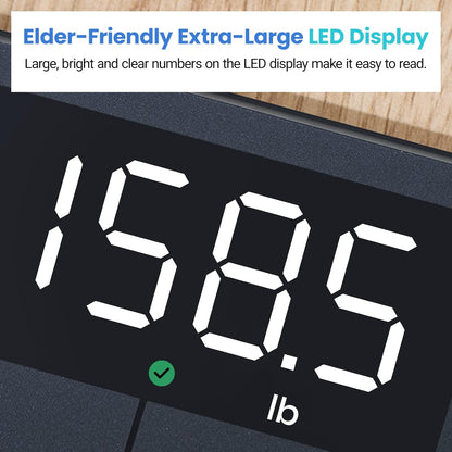 Scale for Body Weight, Digital Bathroom Scales for People, Most Accurate to 0.05Lb, Bright LED Display & Large Clear Numbers, Upgraded Quality for the Elderly Safe Home Use, 400 Lbs