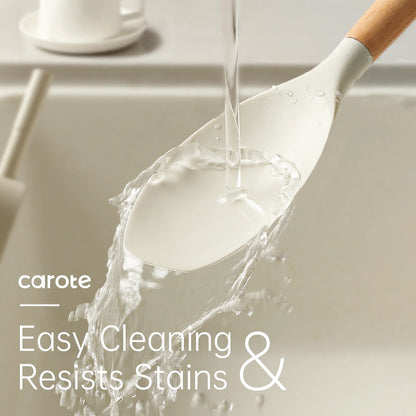 10-Piece Silicone and Wood Cooking Utensil Set, Heat-Resistant, Safe for Nonstick Cookware