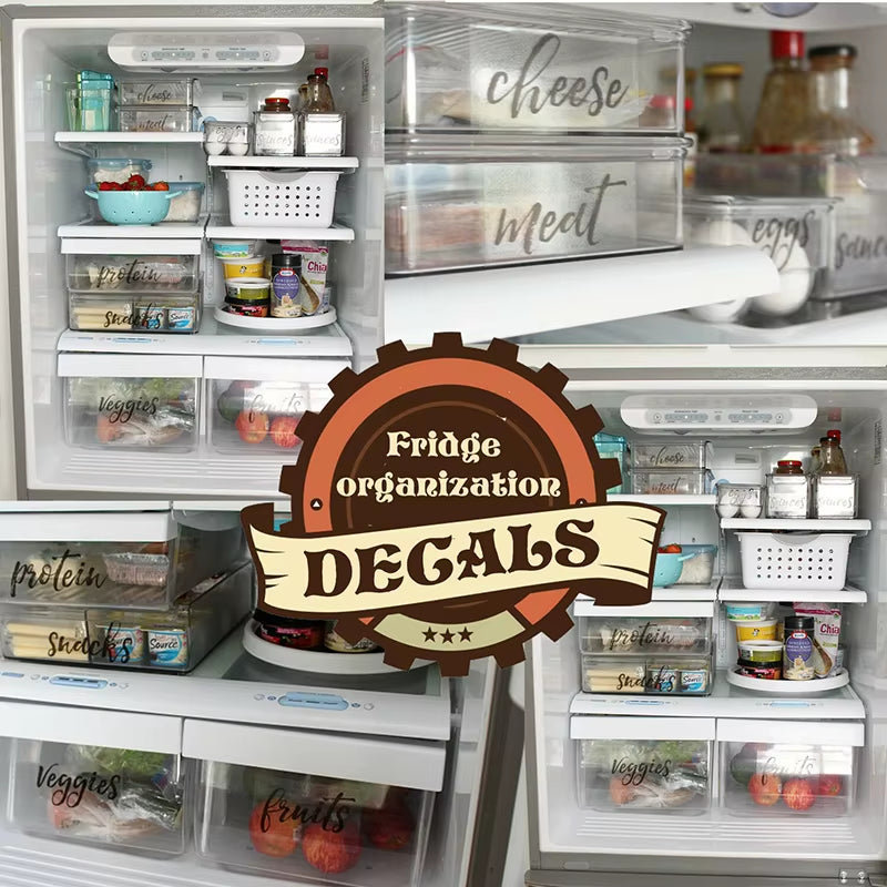 Refrigerator Organization Labels Decal Vinyl Home Decor Stickers Home Decor