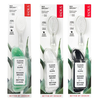 Toothbrush, Original Big Brush with Replaceable Head, Right Handed, Midnight Sky/Marble/Soda Pop, BPA Free & ADA Accepted, Pack of 3