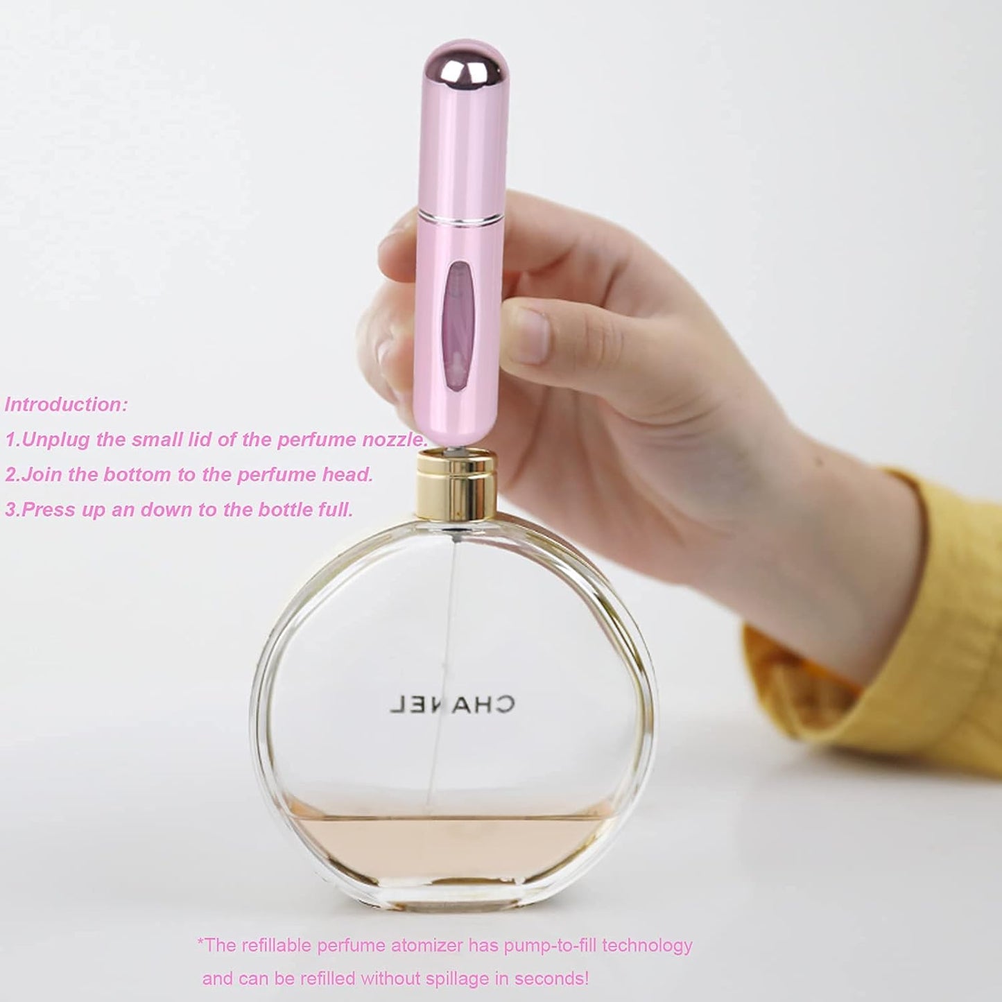 Portable 5Ml Atomizer Bottle, Mini Refillable Perfume Spray, Scent Pump Case, Perfume Atomizer Refillable Travel Pack of 4Pcs