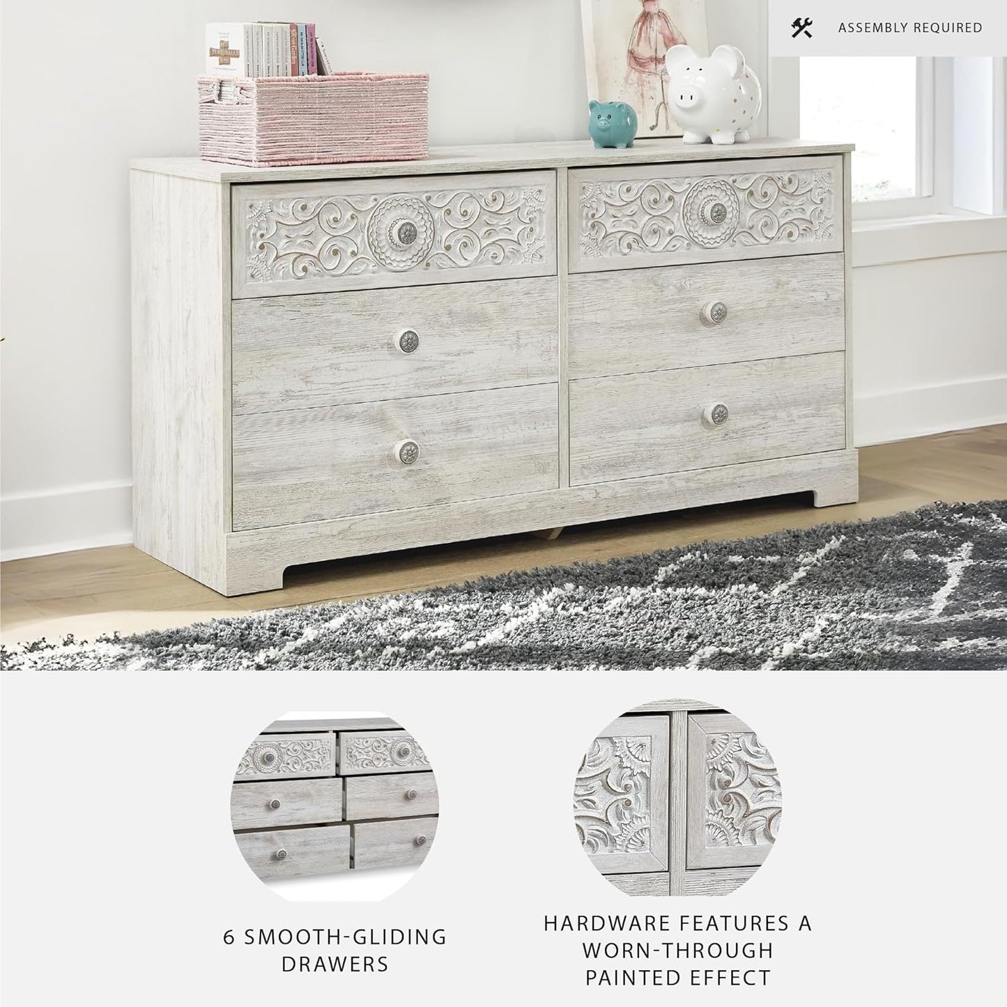 Paxberry Boho Dresser, Whitewash