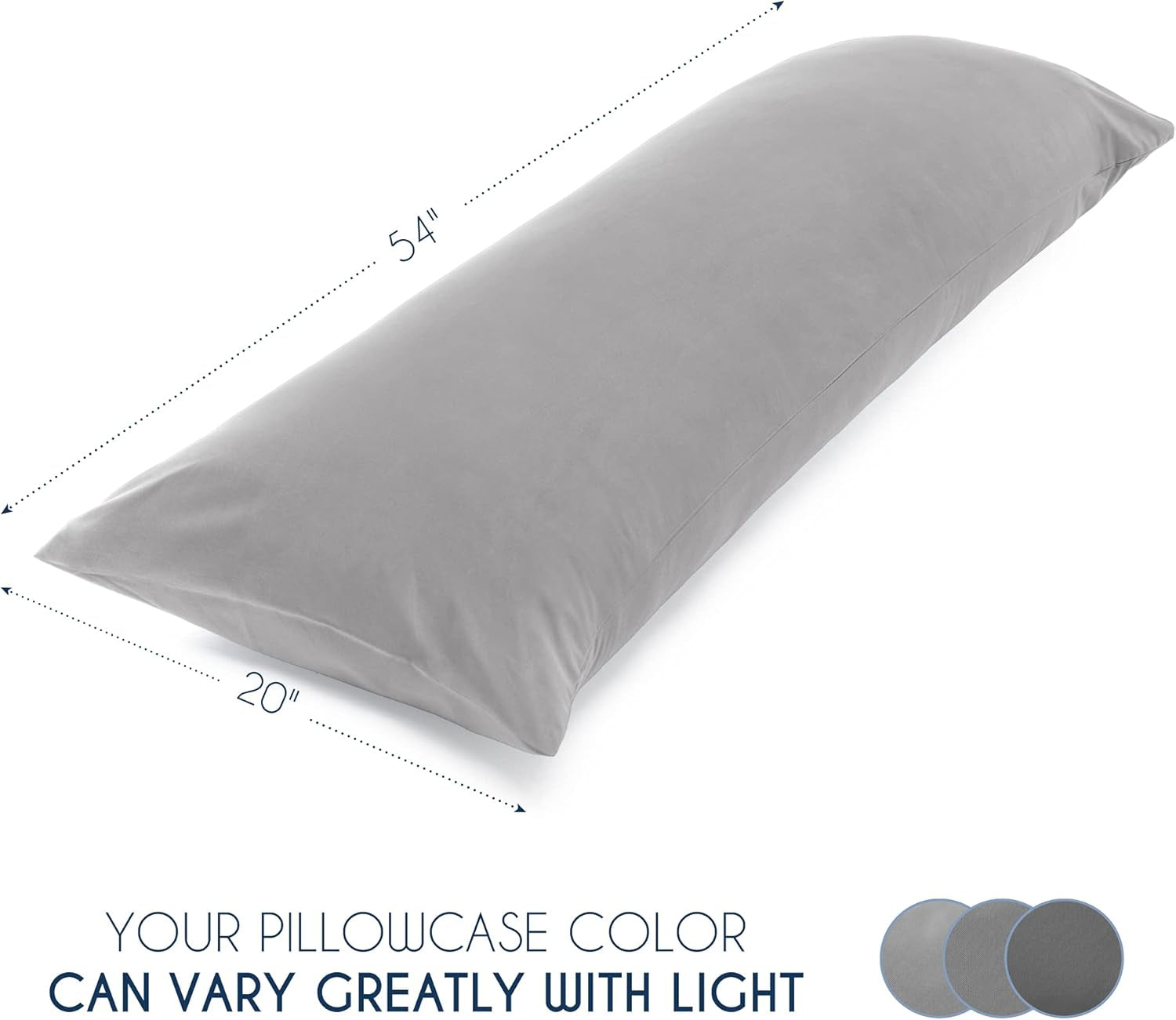 Body Pillow Case, Dark Grey - Microfiber Body Pillow Cover 20X54 - Body Pillow Pillowcase - Pillow Shams for Body Pillow - Comfortable Pillowcases Body Size