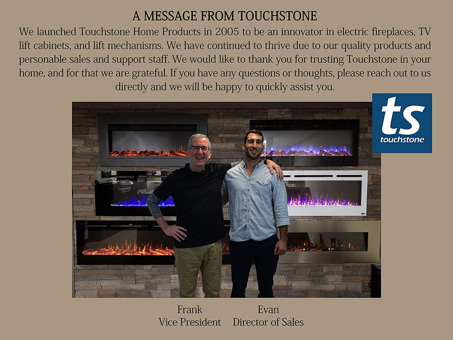 Smart Electric Fireplace-The Forte 40" Recessed Mounted-30 Realistic Ember Color/Flame Options-1,500W Heater W/Thermostat-Black-Log & Crystal Hearth Options-Alexa/Wifi Enabled