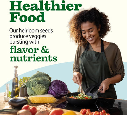 𝗨𝗦𝗔 𝗣𝗥𝗘𝗠𝗜𝗨𝗠 55 Vegetable Seeds Pack 28,000+ Non-Gmo Heirloom Seeds for Planting Vegetables, Survival Seed Vault, Garden Kit for Spring Fall Winter, Gift for Gardeners