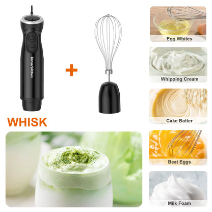 3 in 1 Immersion Blender with Egg Whisk & 700Ml Measuring Cup, 12 Speed Hand Blender