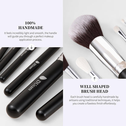Makeup Brushes with Bag,15Pcs Makeup Brush Set Christmas Gift Travel Kabuki Foundation Blending Blush Eyeliner Shadow Brow Concealer Brushes Kit Black