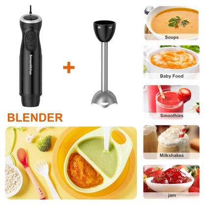 3 in 1 Immersion Blender with Egg Whisk & 700Ml Measuring Cup, 12 Speed Hand Blender
